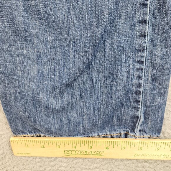 Levi's Jeans Mens 36x30 Blue 527 Low Boot Slim Fit Western Cowboy Faded Workwear - Picture 5 of 9